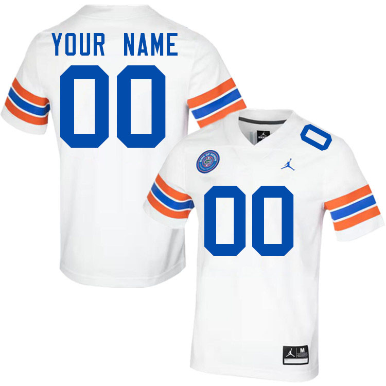 Custom Florida Gators Name And Number Football Jersey-Throwback White